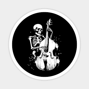 funny skeleton playing bass Magnet